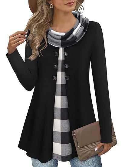 Stylish Color Block Pullover Sweatshirt for Ladies - Bella-Black/White-S-Nora Luxe