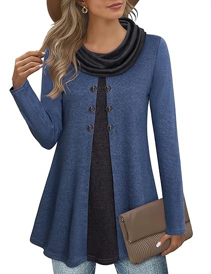 Stylish Color Block Pullover Sweatshirt for Ladies - Bella-Blue-S-Nora Luxe