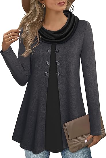 Stylish Color Block Pullover Sweatshirt for Ladies - Bella-Dark Gray-S-Nora Luxe