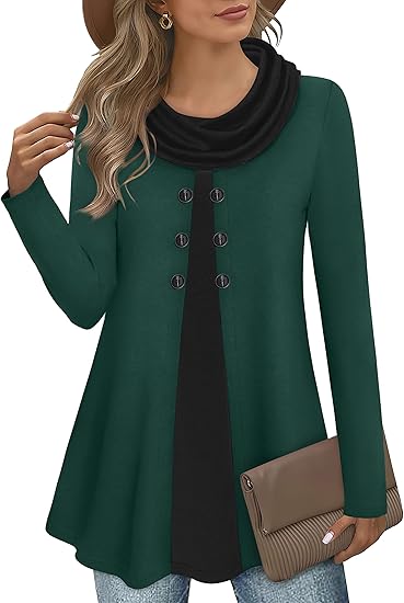 Stylish Color Block Pullover Sweatshirt for Ladies - Bella-Green/Black-S-Nora Luxe