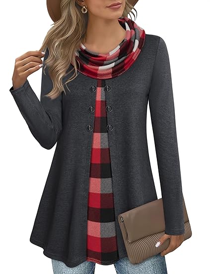 Stylish Color Block Pullover Sweatshirt for Ladies - Bella-Red/Gray-S-Nora Luxe