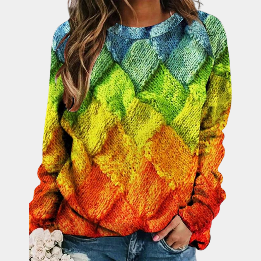 Stylish Colored Ladies Sweater - Camilla-Rainbow-XS-Nora Luxe