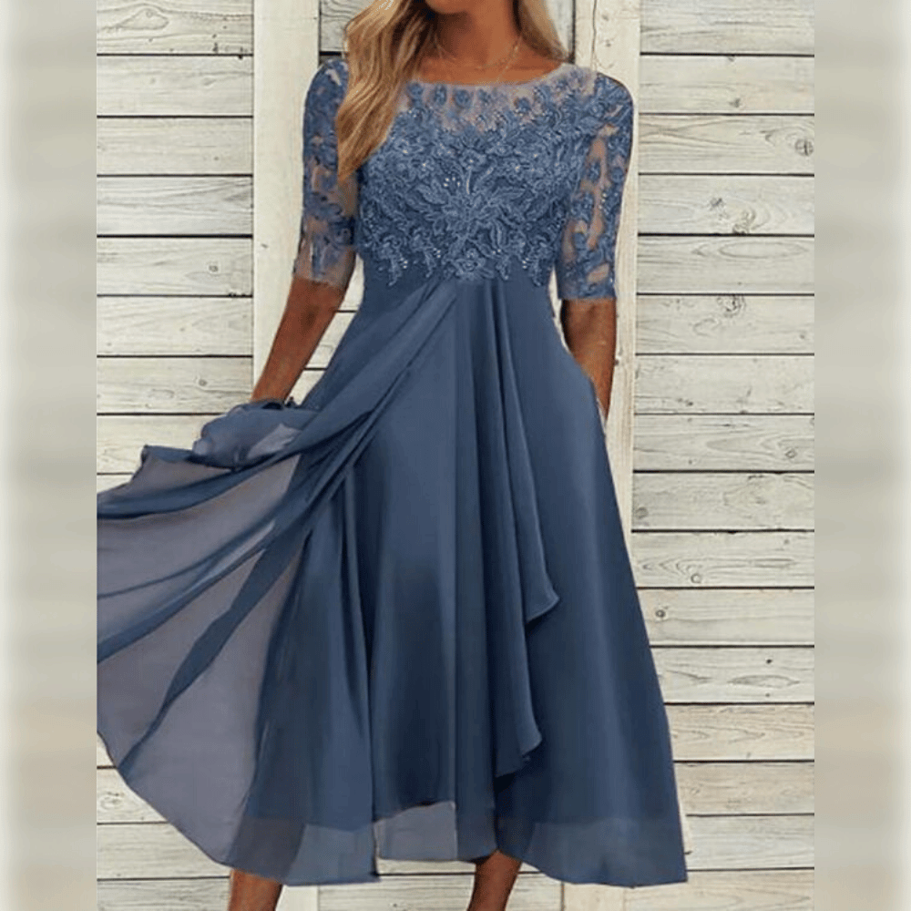 Stylish Comfortable Dress - Olivia-Blue-S-Nora Luxe