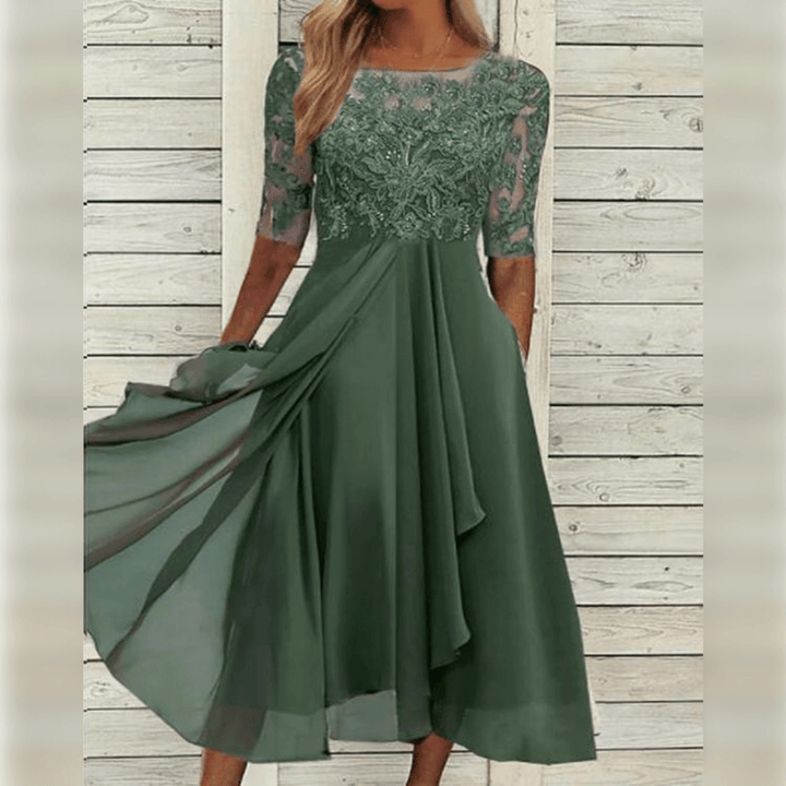 Stylish Comfortable Dress - Olivia-Green-S-Nora Luxe
