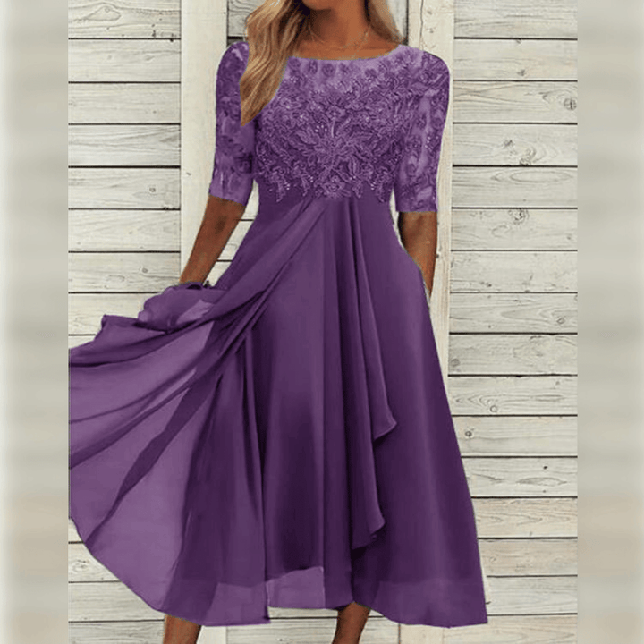 Stylish Comfortable Dress - Olivia-Purple-S-Nora Luxe