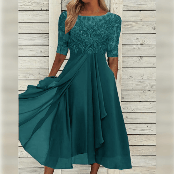 Stylish Comfortable Dress - Olivia-Turquoise-S-Nora Luxe