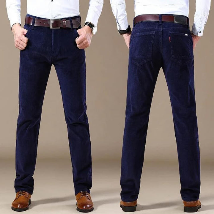 Stylish Corduroy Men's Trousers - Kenny-Khaki-28-Nora Luxe
