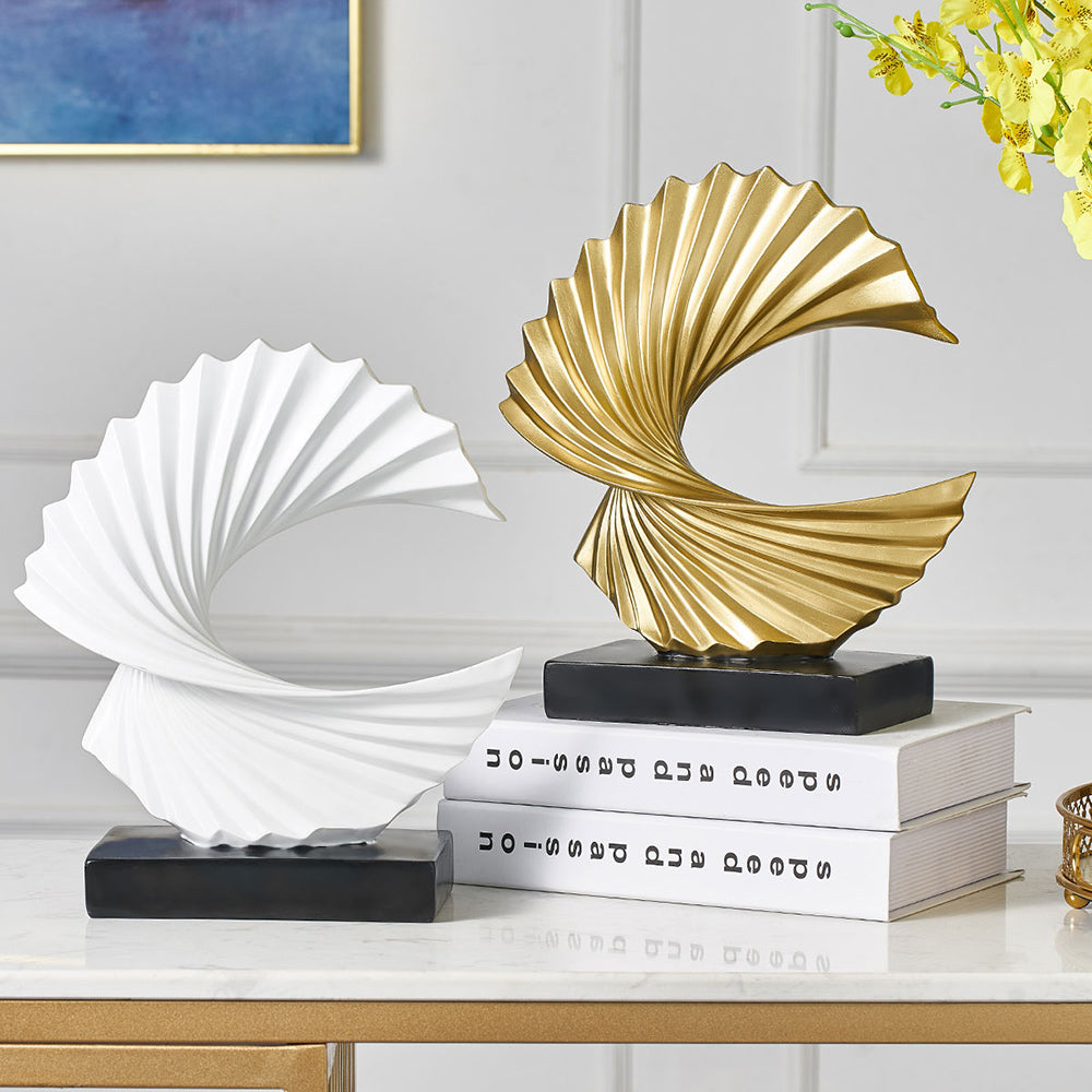 Stylish Crescent Moon Sculpture - LunarGrace-Gold-Nora Luxe