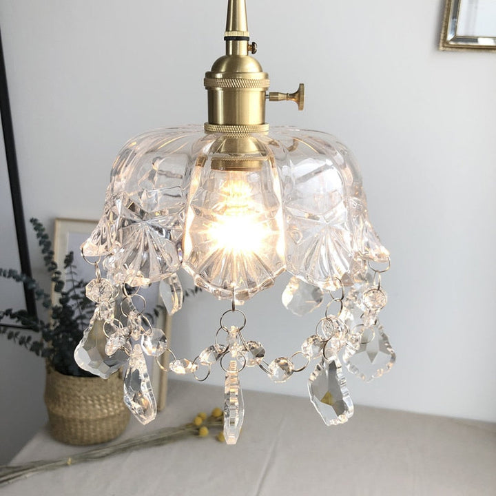 Stylish Crystal Pendant Lamp - Elara-Nora Luxe