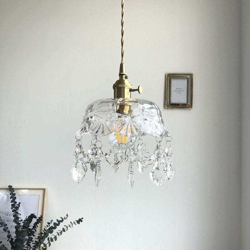 Stylish Crystal Pendant Lamp - Elara-Nora Luxe