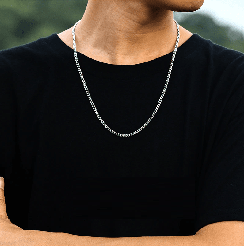 Stylish Cuban Link Necklace - Noah-Silver-0.12 in-Nora Luxe