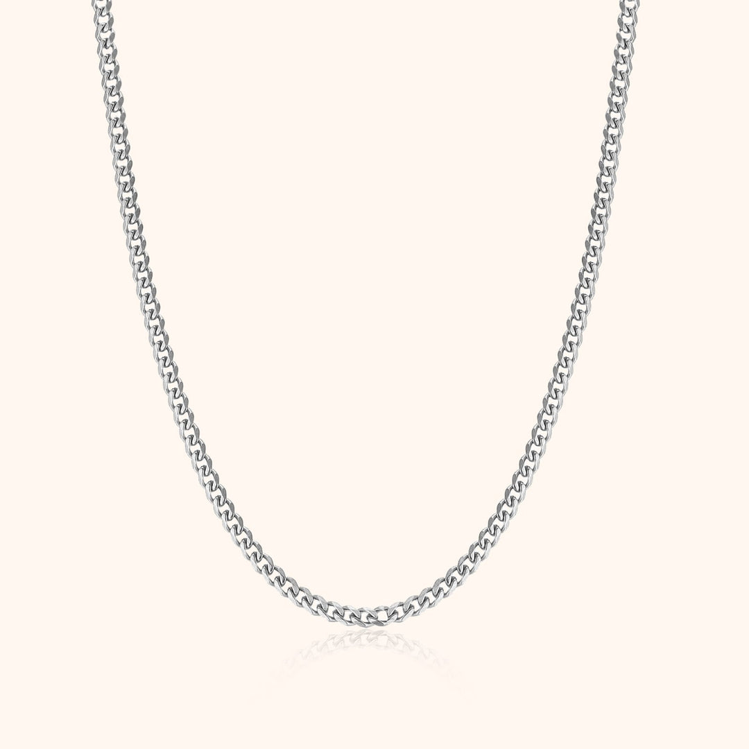 Stylish Cuban Link Necklace - Noah-Silver-0.12 in-Nora Luxe