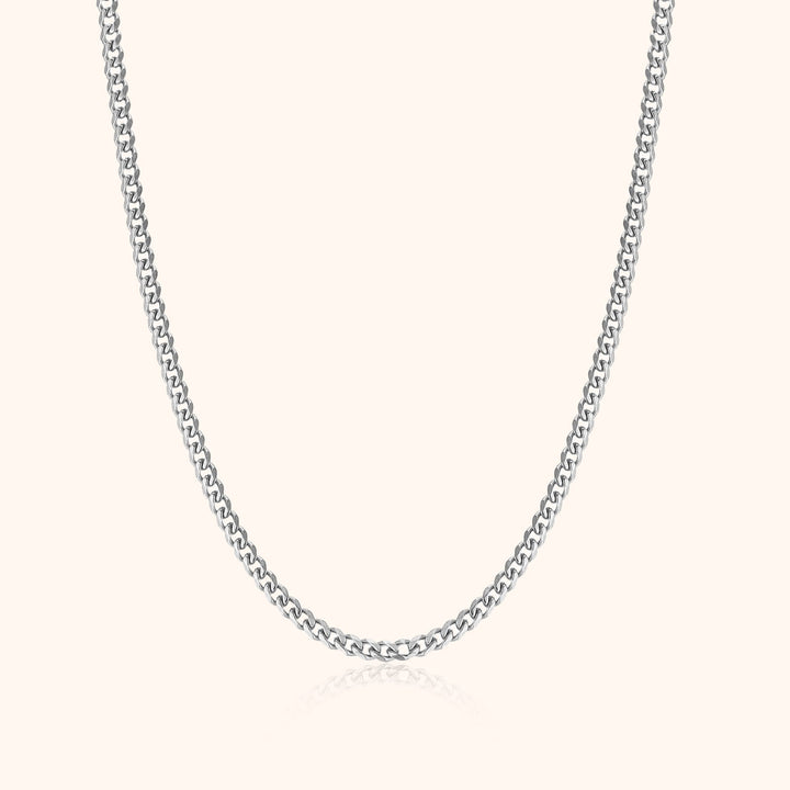 Stylish Cuban Link Necklace - Noah-Silver-0.12 in-Nora Luxe