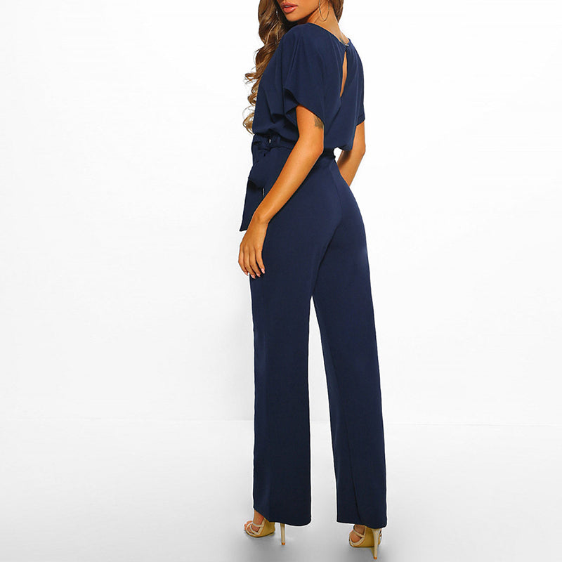 Stylish Designer Jumpsuit - AuraElegance-Beige-S-Nora Luxe