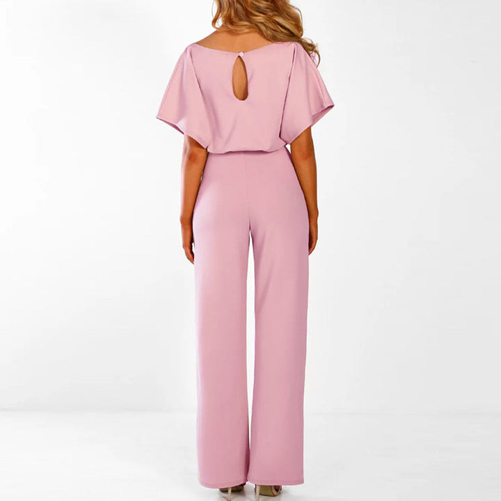 Stylish Designer Jumpsuit - AuraElegance-Beige-S-Nora Luxe
