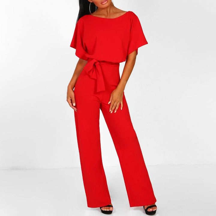 Stylish Designer Jumpsuit - AuraElegance-Red-S-Nora Luxe