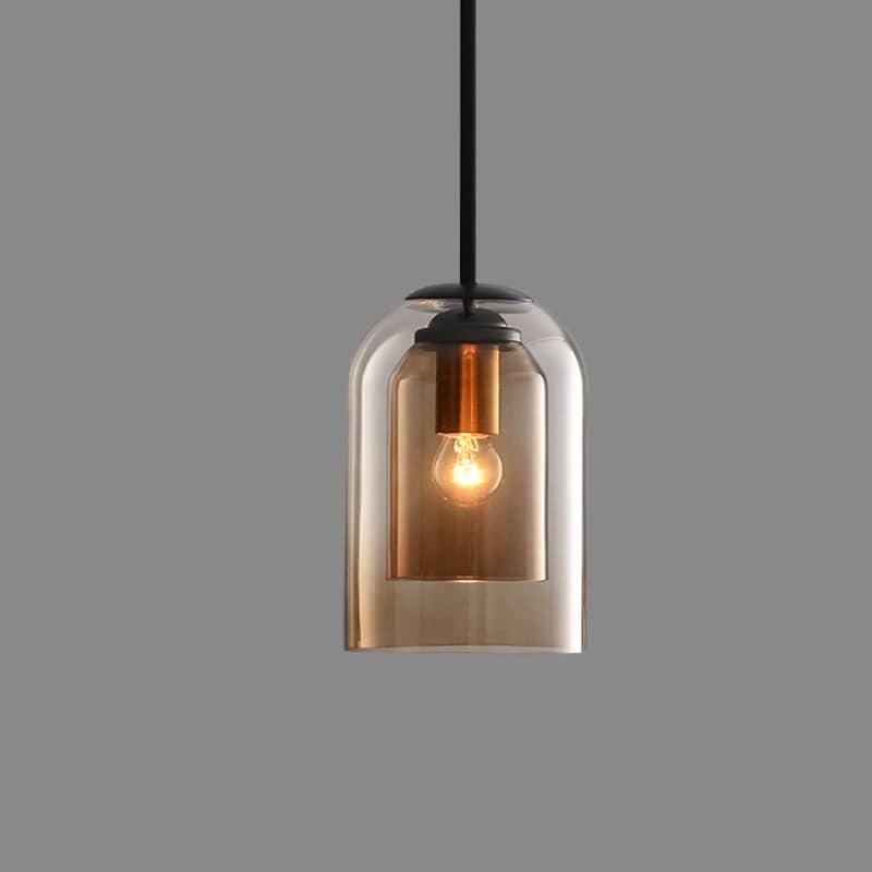 Stylish Double Glass Pendant Lamp - AuraGlas-Rust-Nora Luxe