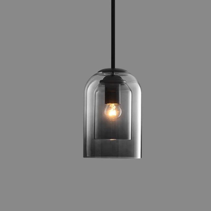 Stylish Double Glass Pendant Lamp - AuraGlas-Smoke grey-Nora Luxe