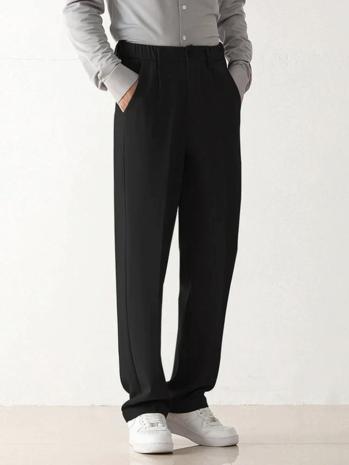 Stylish Draped Men's Trousers - Finn-Black-S-Nora Luxe