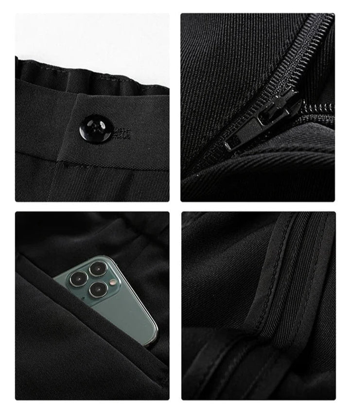 Stylish Draped Men's Trousers - Finn-Black-S-Nora Luxe
