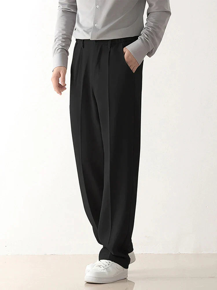 Stylish Draped Men's Trousers - Finn-Black-S-Nora Luxe