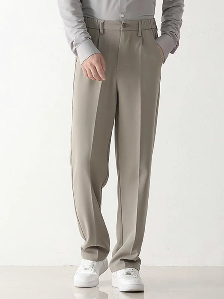 Stylish Draped Men's Trousers - Finn-Khaki-S-Nora Luxe