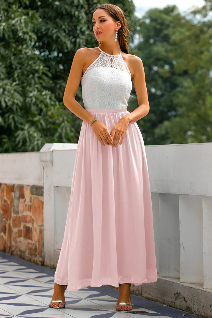 Stylish Dress for Wedding Guests with Open Back - Isabella-Old pink-XS-Nora Luxe
