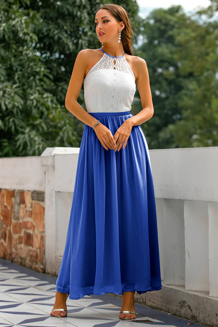 Stylish Dress for Wedding Guests with Open Back - Isabella-Royal Blue-XS-Nora Luxe