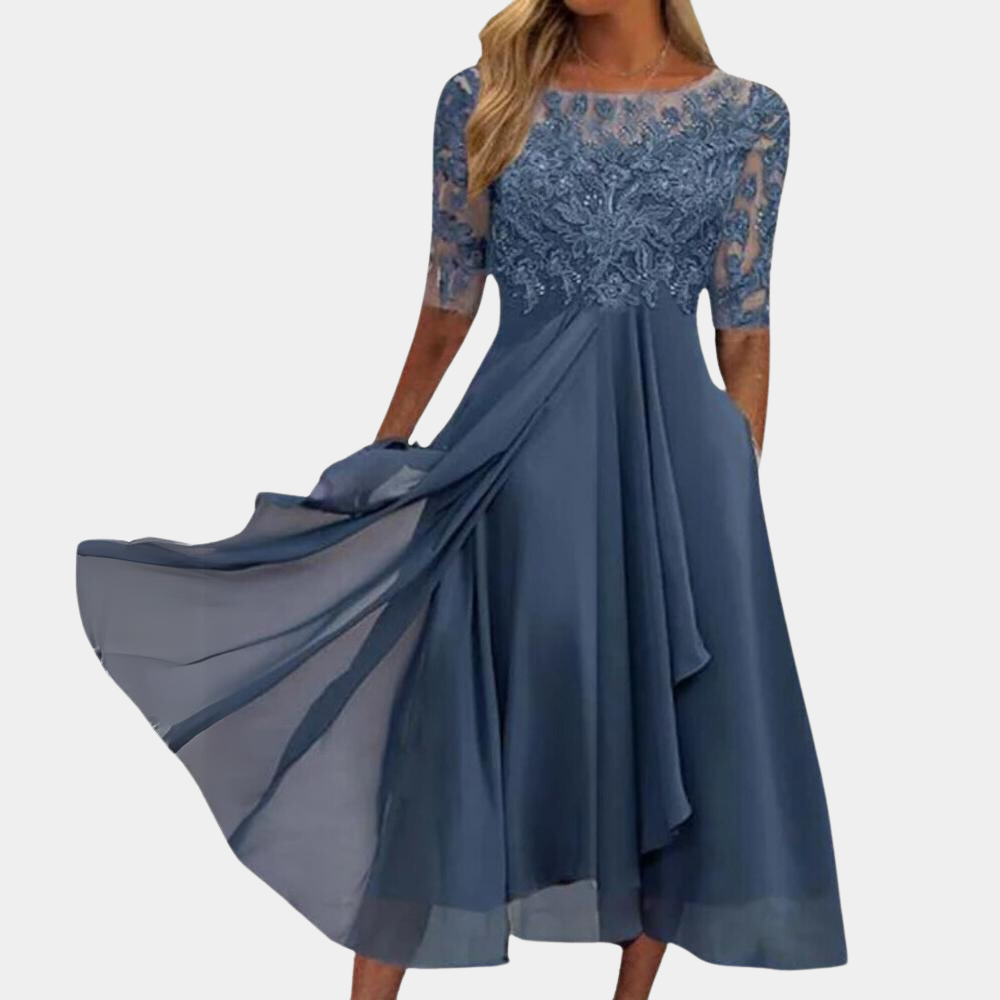 Stylish Dress - Viviana-Blue-S-Nora Luxe