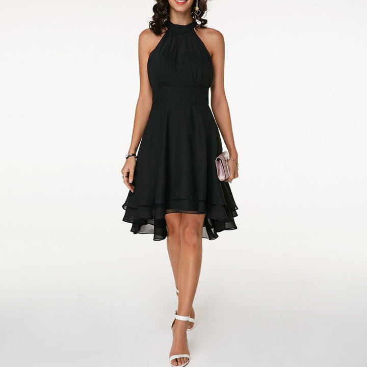 Stylish Dress with Charming Ruffles – Isabella-Black-S-The Livary