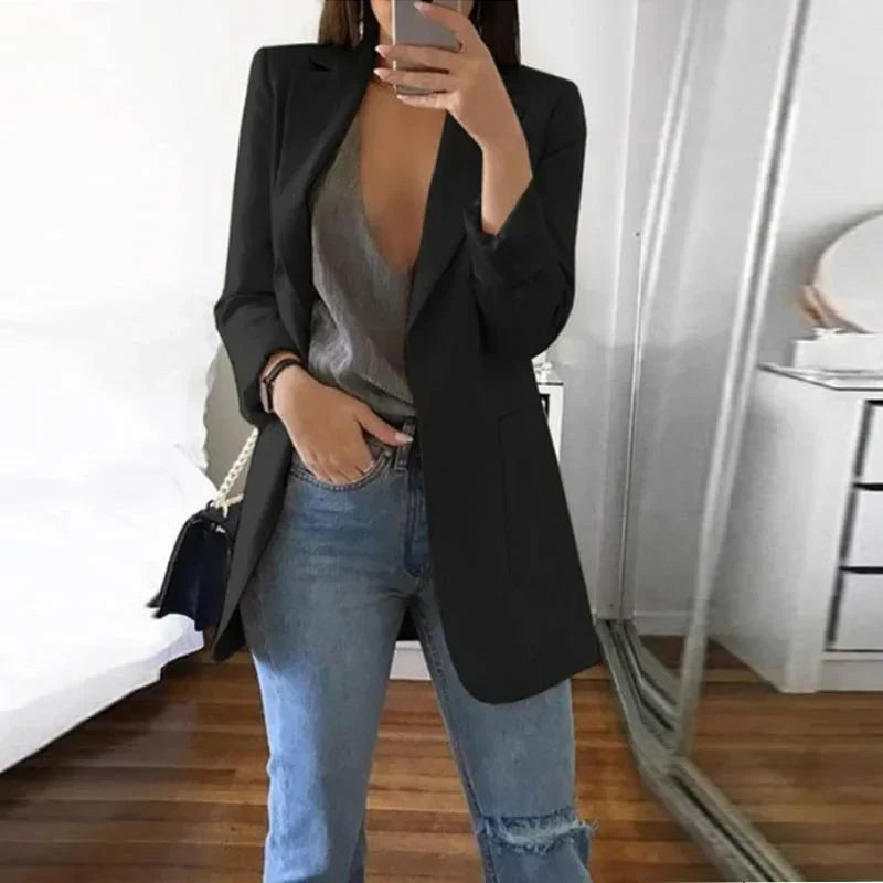 Stylish Elegant Streetwear Blazer - Serena-Black-S-Nora Luxe