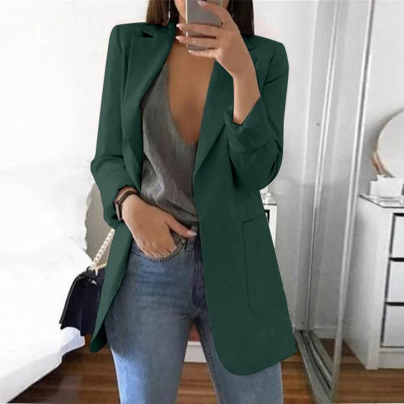 Stylish Elegant Streetwear Blazer - Serena-Dark Green-S-Nora Luxe