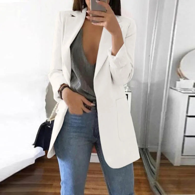 Stylish Elegant Streetwear Blazer - Serena-White-S-Nora Luxe