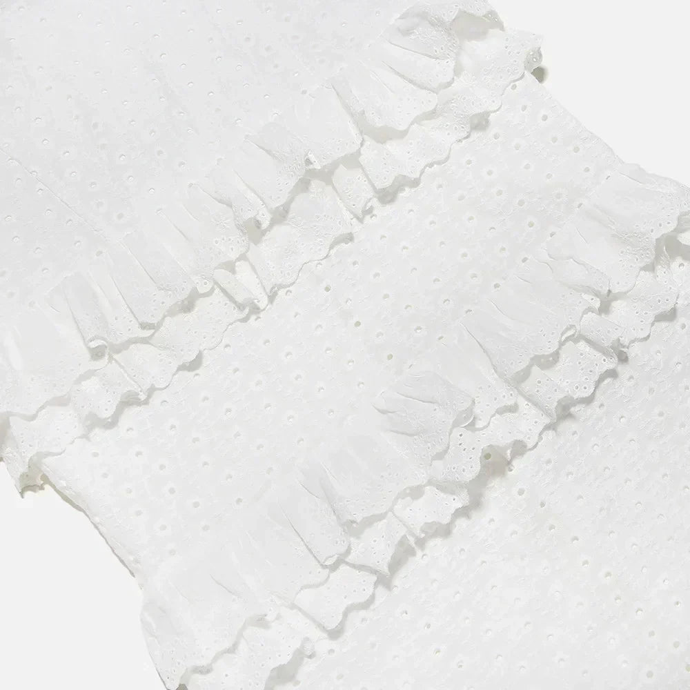 Stylish Embroidered Camisole Maxi Dress in White - Alina-XS-Nora Luxe