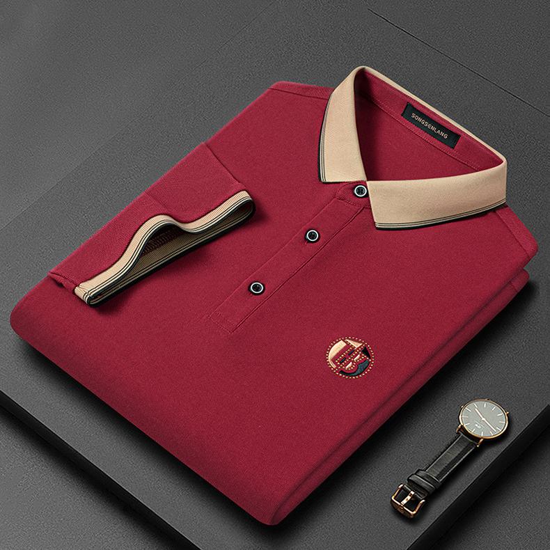 Stylish Embroidered Polo Shirt - Oliver-Bordeaux Red-S-Nora Luxe