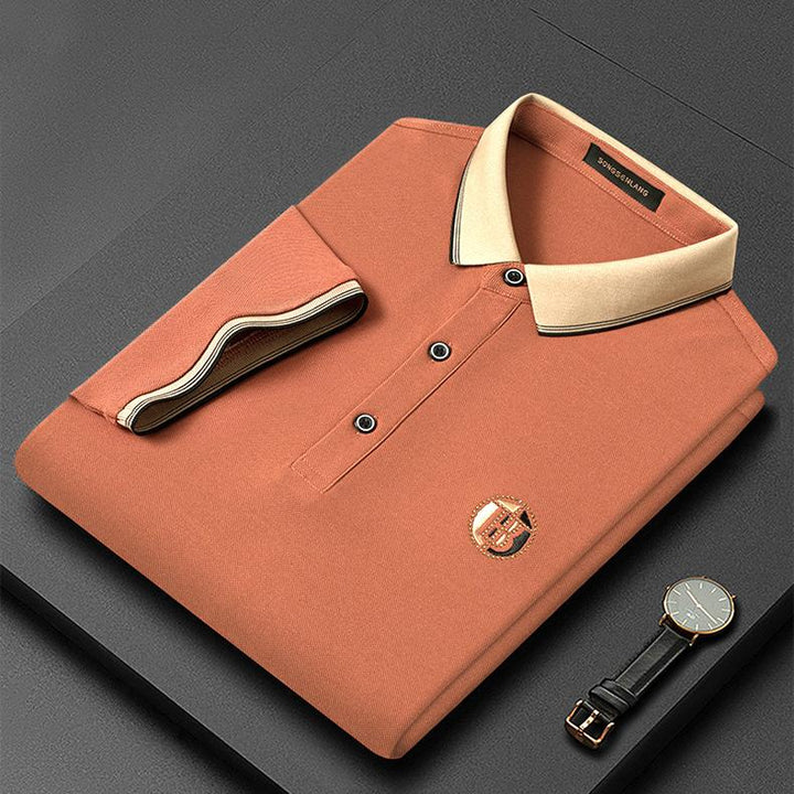 Stylish Embroidered Polo Shirt - Oliver-Orange-S-Nora Luxe
