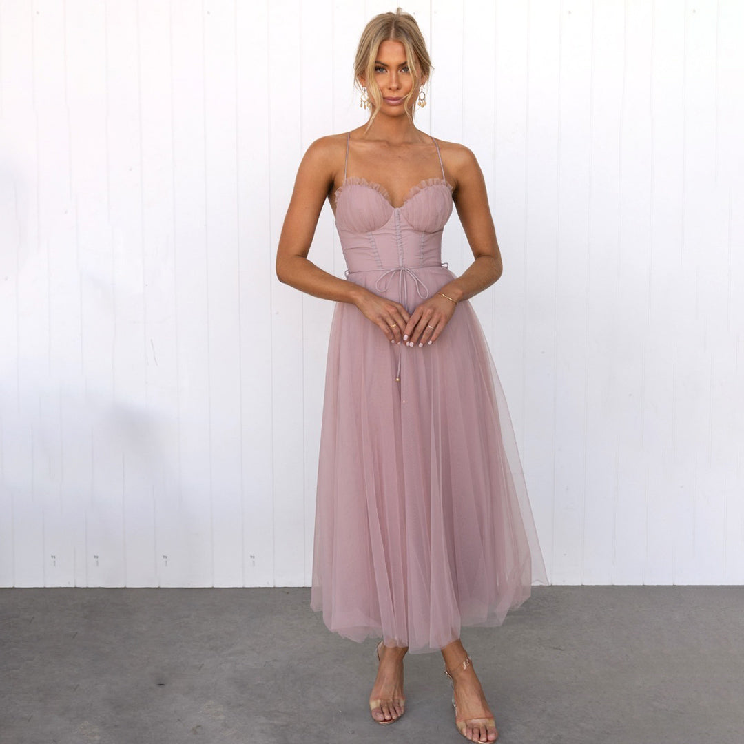 Stylish Festive Midi Dress - Luna-Pink-2XS-Nora Luxe