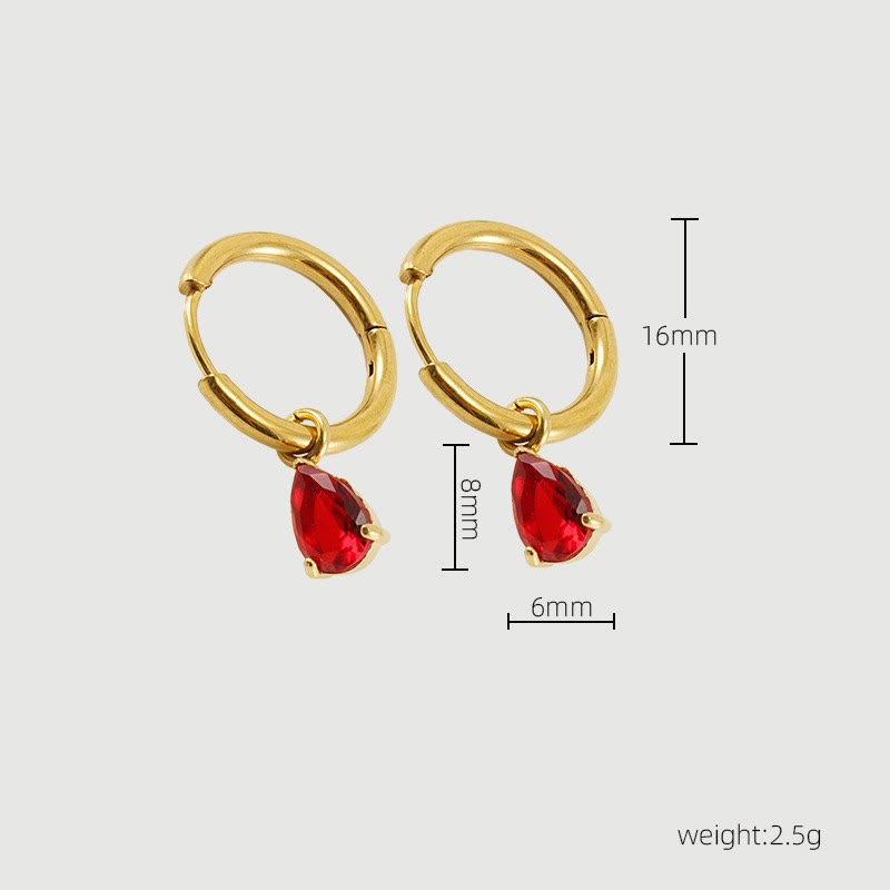 Stylish Garnet Birthstone Jewelry Set - Liora-Earrings-Nora Luxe