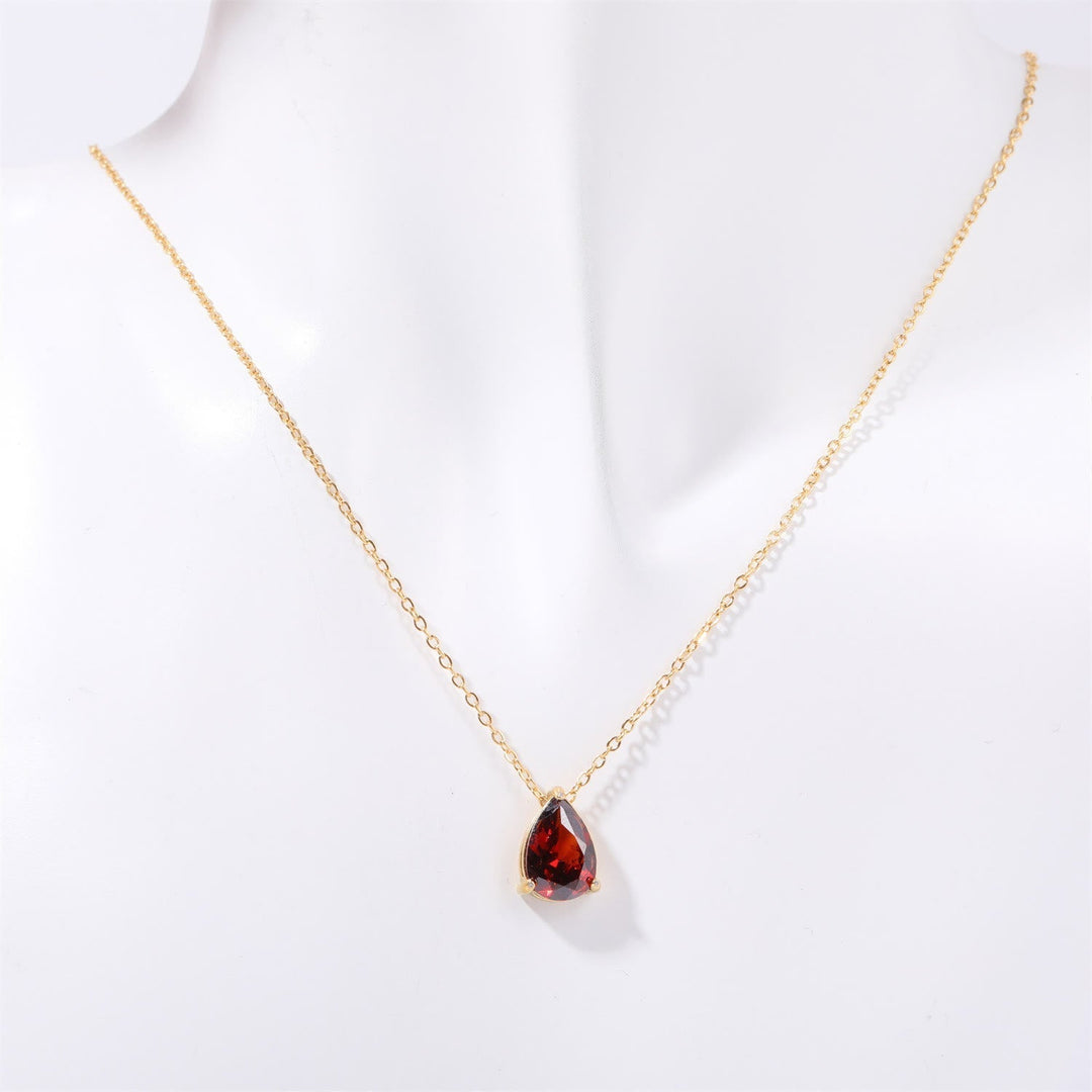 Stylish Garnet Birthstone Jewelry Set - Liora-Necklace-Nora Luxe