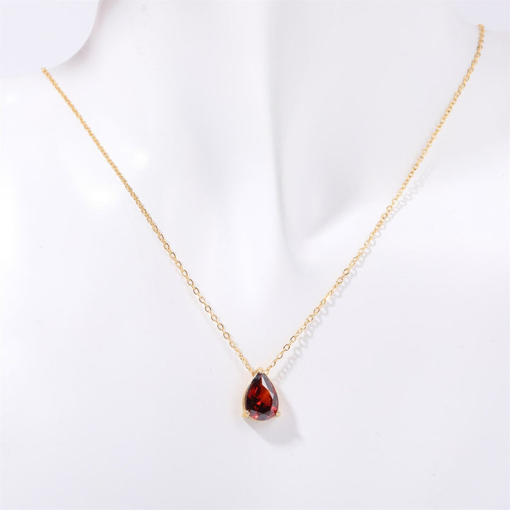 Stylish Garnet Birthstone Jewelry Set - Liora-Necklace-Nora Luxe