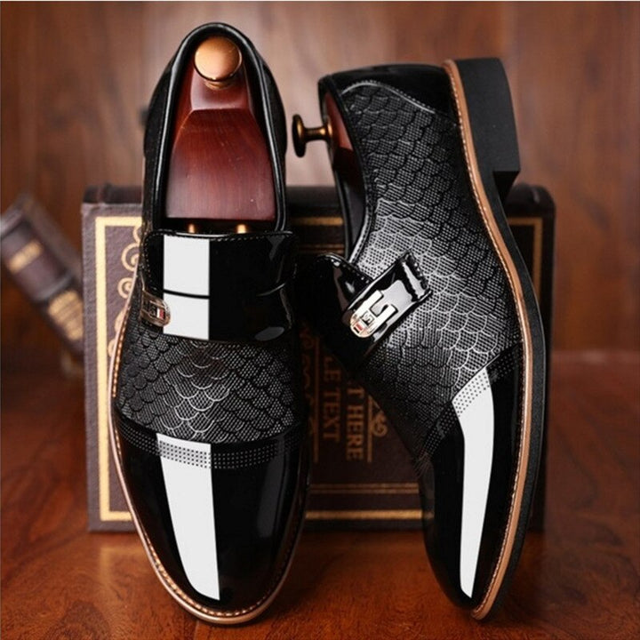 Stylish Glossy Men's Shoes - Hudson-Black-6.5-Nora Luxe