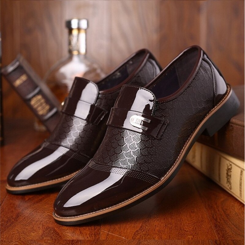 Stylish Glossy Men's Shoes - Hudson-Brown-6.5-Nora Luxe