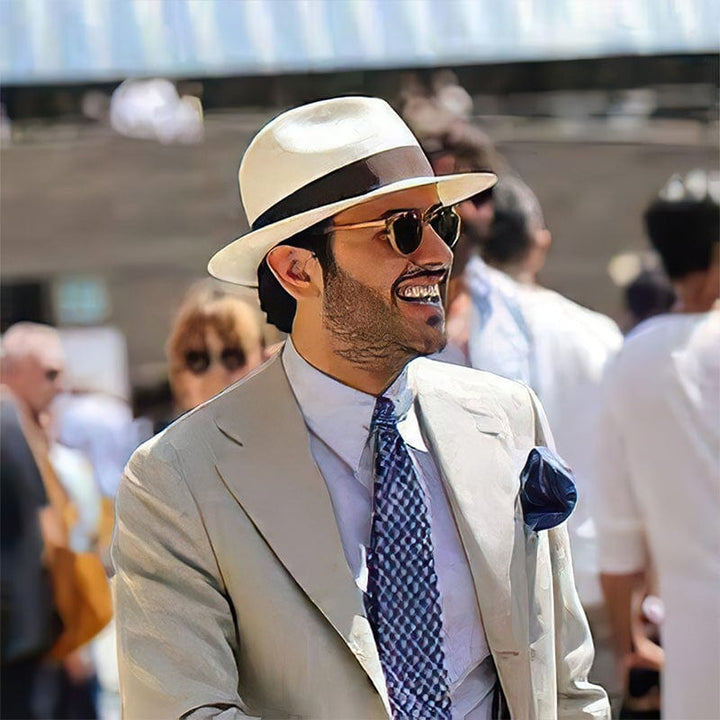 Stylish Handmade Panama Hat - Benito-White-Nora Luxe