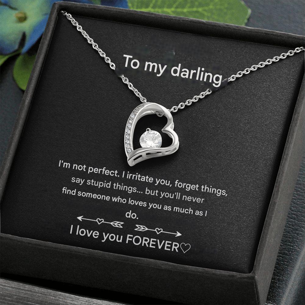 Stylish Heart Necklace - Amara-14k White Gold-Standard-The Livary