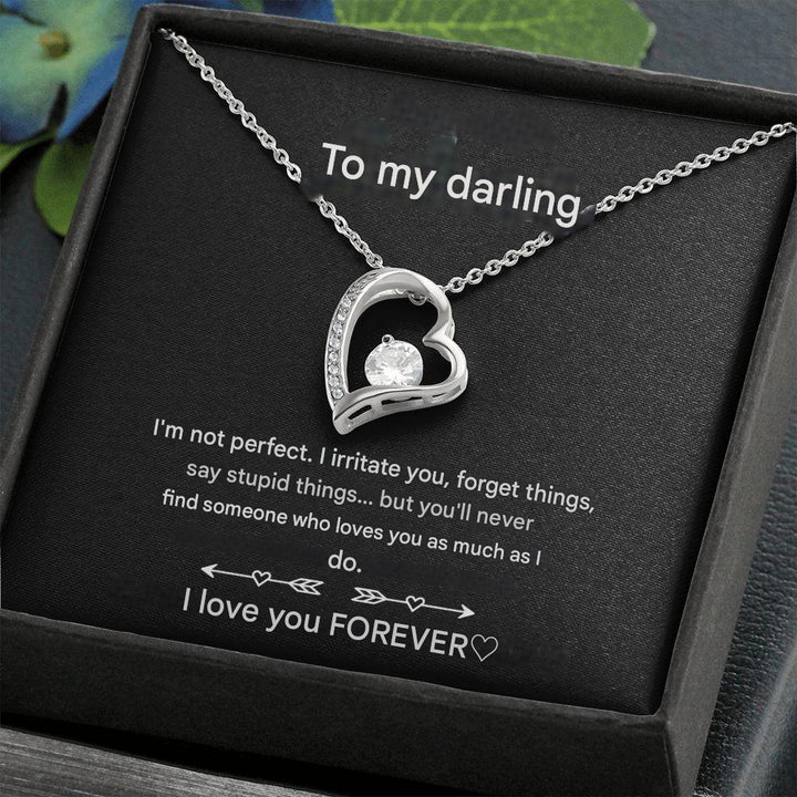 Stylish Heart Necklace - Amara-14k White Gold-Standard-The Livary