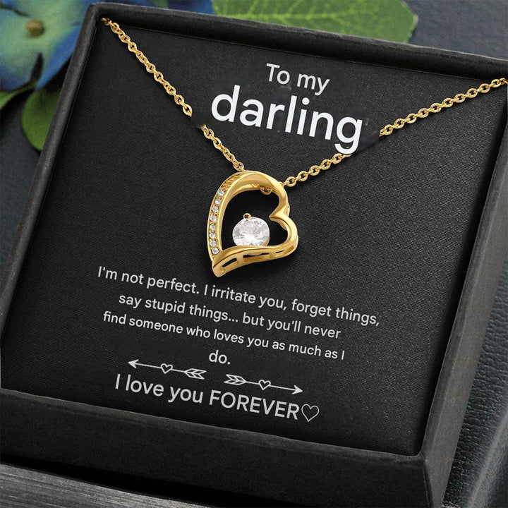 Stylish Heart Necklace - Amara-14k White Gold-Standard-The Livary