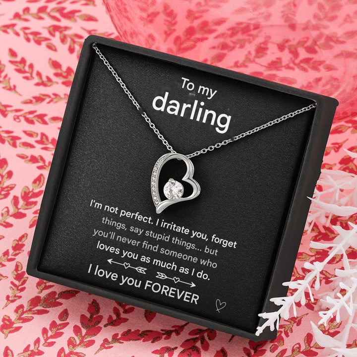 Stylish Heart Necklace - Amara-14k White Gold-Standard-The Livary