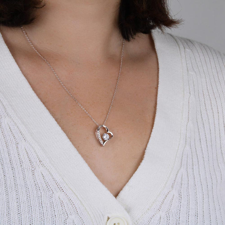 Stylish Heart Necklace - Amara-14k White Gold-Standard-The Livary