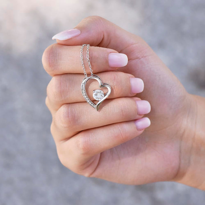 Stylish Heart Necklace - Amara-14k White Gold-Standard-The Livary