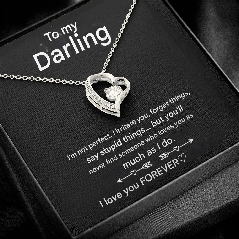 Stylish Heart Necklace - Amara-14k White Gold-Standard-The Livary